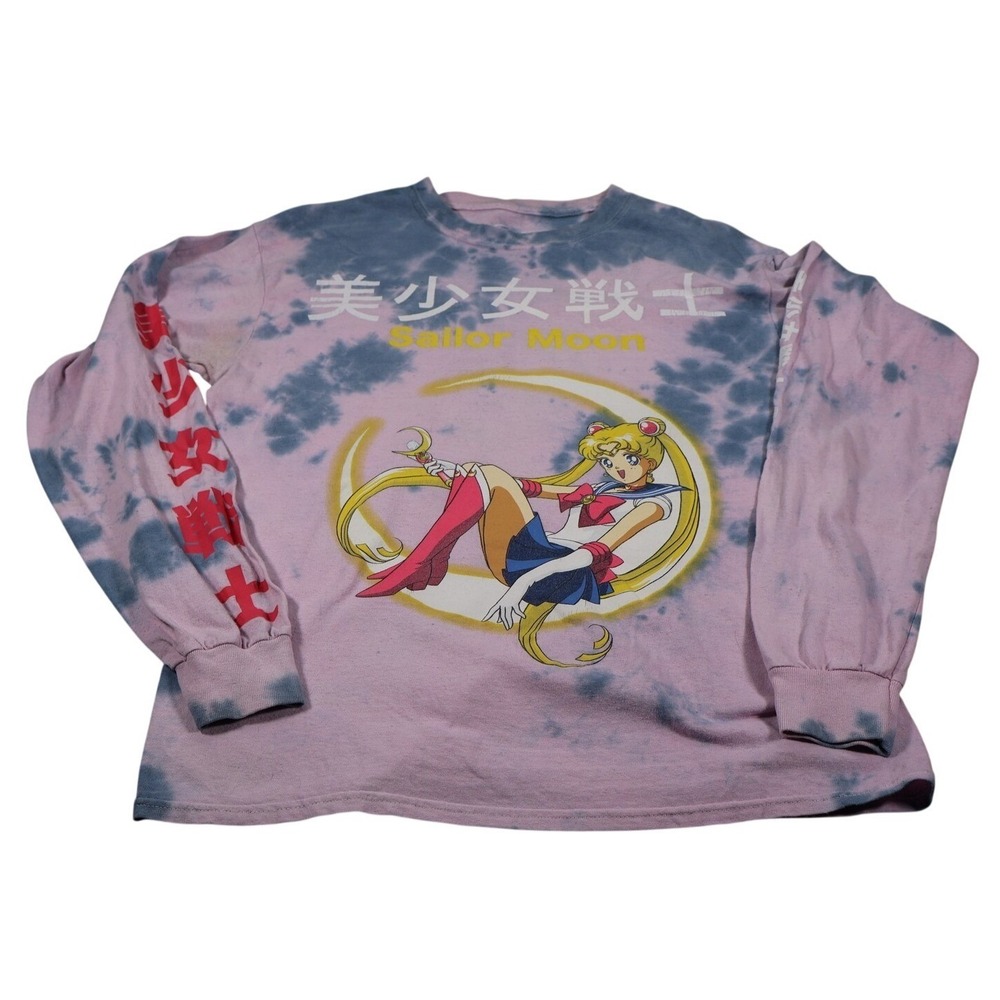 Sailor Moon Shirt Womens Medium Multicolor Colorblock Long Sleeve Crewneck